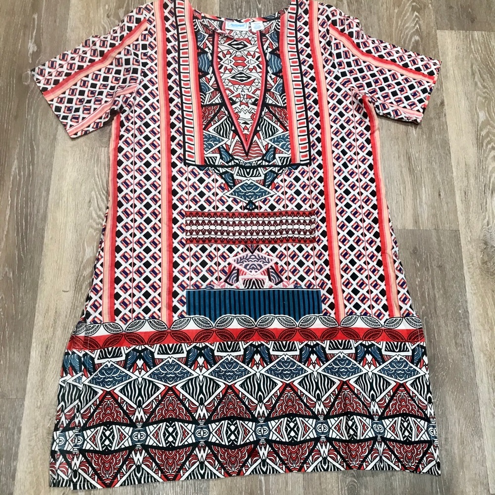 National Batik Style Boho Tunic Dress Size M. - Picture 2 of 8